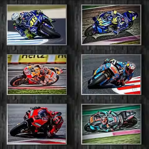 Moto GP Racing Racer Art Motorbike Sports Game Poster Motorcycle Print Wall Art Canvas Painting Pict