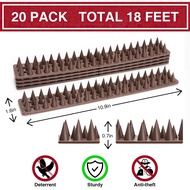 20pcsAnti Bird Spike Deterrent 4 meters Outdoor Cat Pigeon Raccoon Defender Repellent Plastic Spike 
