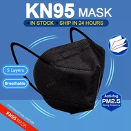 HITAM Mask KN95 PM2.5 Earloop kn 95 filter 95% Equivalent To n95 4ply - Black