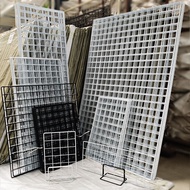 Iron mesh grid shelf display rack wire grid rack supermarket wire grid decorative photo wall hanging