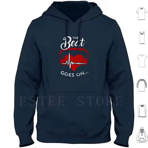 The Beat Goes On Hoodies Long Sleeve Beat Goes On Heart Radio Nurse Music Headphones Blood Pumping L