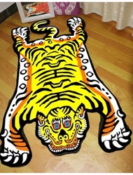 Creative Tiger Skin พรมพรมสัตว์สําหรับตกแต่งบ้านล้างทําความสะอาดได้แห้งเหมาะสําหรับห้องนั่งเล่นห้องน