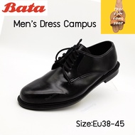 Bata รองเท้าคัทชูผู้ชาย หนังเทียม แบบผูกเชือก MEN'S DRESS CAMPUS สีดำ รหัส 821-6782 Menformal ส้นสูง 2 เซนติเมตร size:5-12