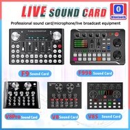 [24h ship]V8/V8S/F9Live Sound Card For PC Cellphone Youtube HIFI Mixer Record Singing Equipment set