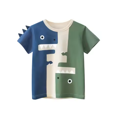 2-8T Dinosaur Boys T Shirt Cotton Toddler Kid Tshirt Summer Clothes Infant Short Sleeve Top Children