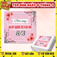 March 8 Happy International Women's Day Stamp, March 8 Square Flower Stamp Decorating Cards, Gift Ba