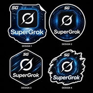 super grok ai for all device free stickers logos emblem