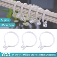 50pcs Plastic Curtain Rings,Detachable Opening Curtain Hanging Rings for Hanging Curtain