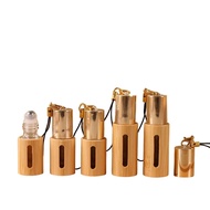 5pcs 3ml 5ml 10ml Bamboo Roll-On Bottle Essential Oil Empty Bottle Lanyard Portable Shock-resistant 