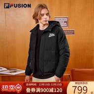 斐乐（FILA） FILA FUSION斐乐潮牌官方男士短款羽绒服冬季保暖棉外套 深黑-BK 180/100A/XL