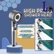 4 IN 1 High Pressure Massagable Shower Head With Filter 3 Mode Adjustable Handheld Water Saving Removable Shower Head