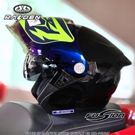 หมวกกันน็อคเปิดคาง Raiden (Open Face) รุ่น Fusion ชิลด์หน้าปรอท+แว่นตากันแดด รองรับการติดตั้งบูลทูธ