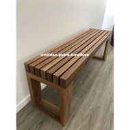 KAYU Terrace Bench - OUTDOOR Garden Bench - SOLID Wood Long Bench