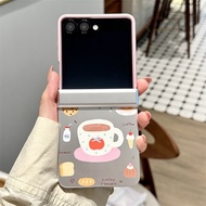 Magnetic Bracket Phone Case For Samsung Galaxy Z Flip 8 7 FE 6 5 4 3 Coffee Cup 360°Rotatable