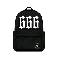 AMORS Men's and Women's Backpack Metal Image 666 free stickers