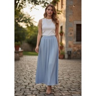 Daisy by Voir Women's Ice Blue Pleated Maxi Skirt