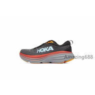 Original HOKA ONE ONE Bondi 8 Running Shoes Training Sport Shoes Shell Coral Peach Parfait Grey Size 36-45