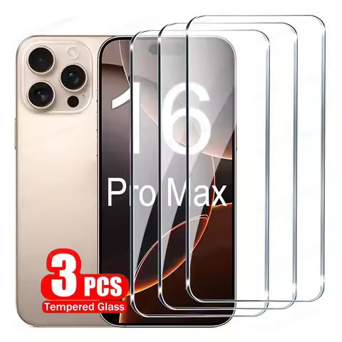 3Pcs Tempered Glass For iPhone 16 15 11 12 13 14 Pro Max Mini XS XR 7 8 15 Plus Screen Protector For