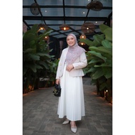 Azalea Series Ashrose Square Voal Hijab Scarves by Rina Anggraini | Azalea Nude flower Motif