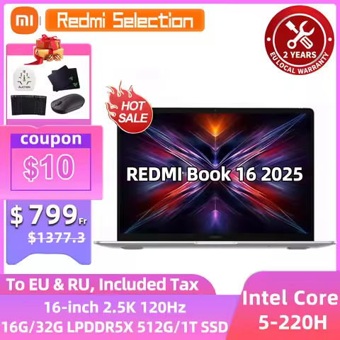 Xiaomi REDMI Book 16 2025 Laptop Intel Core 5 Processor 220H Intel Graphics 16G/32G RAM 1TB SSD 16-i
