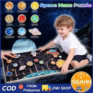Wooden 8-Planets Outer Space Solar System Jigsaw Puzzle Cognition Board Kids Intelligent Toys