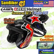 Laser Ozeki W3 Helmet Legacy Sirim Japan Faito / Samurai Open Face Helmet Design Limited Edition Wit