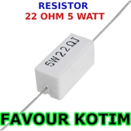 22 OHM 5 WATT RESISTOR 5 PERCENT R 5W FVKOTIM CHALK