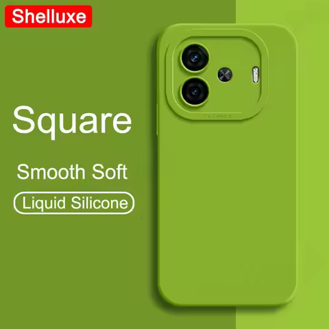 For VIVO iQOO Z9 Turbo Case Shelluxe Square Liquid Silicone Soft Cover For IQOO Z9 Turbo Z9Turbo Pro