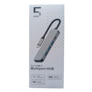 5 in 1 USB Type C Multiport Hub to HDMI, USB Type A, Power Type C