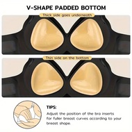 2Pcs Instant Sticky Bra Inserts Double-sided Adhesive Triangle Pad Thickened Sponge Gather Chest Sti