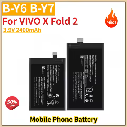 100% New B-Y6 B-Y7 Mobile Phone Battery 3.9V 2400mAh for VIVO X Fold 2 High Quality Replacement Batt