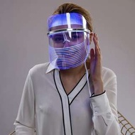 奈米光線嫩膚美容機 韓國美容小燈泡光子嫩膚彩光時光機護理美容面罩led面具光療神器護膚面罩 一機3效面膜