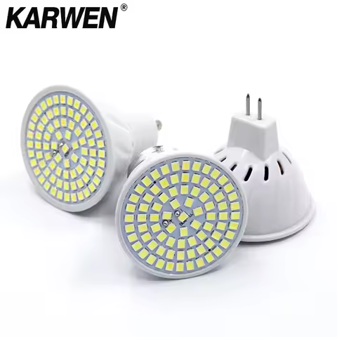 KARWEN Lampada LED Lamp GU10 MR16 E27 E14 Bombillas LED Bulb 220V 240V Spotlight 48 60 80 LED 2835 S