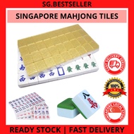 SG SELLER - SG STOCK Singapore Version Mahjong Tiles Set Jade White Green Gold Crystal Singapore 4 PLAYER A1 Size 37