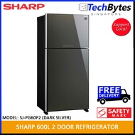 (Bulky) Sharp 2 Door Jumbo Size Refrigerator, 600L Capacity, 3 Ticks, SJ-PG60P2-DS, SJ-PG60P2, Free Delivery