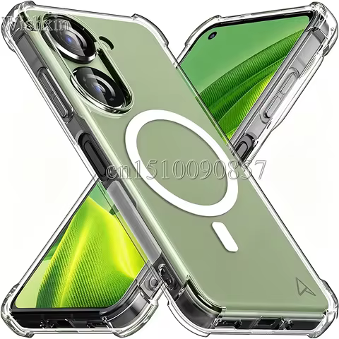 Reinforced Corners Shockproof Case for Magsafe Magnetic Wireless Charging Clear Soft TPU Cover for f