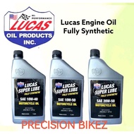 LUCAS ENGINE OIL MOTORCYCLE 1 LITRE FULLY SYNTHETIC LUBRICANT SAE 10W-40 / 10W-50 / 20W-50 1L Super 