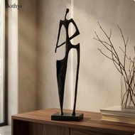 Bothyi Abstract Human Sculpture Elongated Standing Figure Ornament Marble Base Human Figure Sculptur