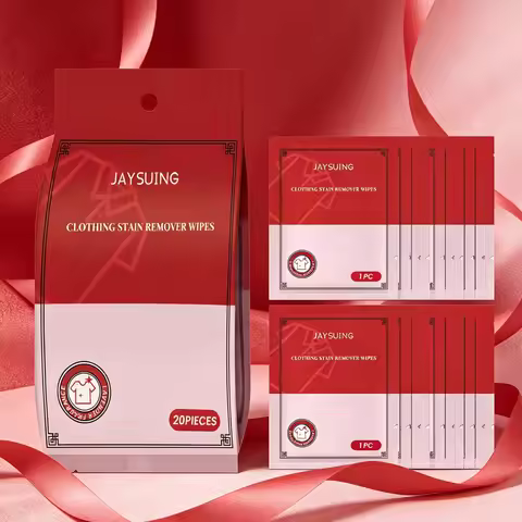 Jaysuing 20pcs Clothing Stain Removal Wipes Effective Cleaner For Stubborn Stains Color Protection L