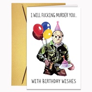 Funny Birthday Cards for Him Her, Horror Movie Theme Birthday Gift, 80s Pop Culture, Movie Art Print