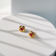 AR-Kang Collection* AKE2598 ต่างหูเงินแท้ ประดับ White CZ / Pink Topaz (Silver 92.5%)