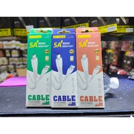 5A Bend Resistant Fast charging Cable for TC v8 ios with 1meter cable