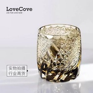 其他品牌 - 【手工威士忌杯】江戶切子風花雪月夜高級感威士忌洋酒杯生日新年禮物