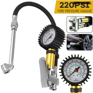 [SM]Air Tyre Meter Wear-resistant High Precision Stable 220PSI Tyre Pressure Gauge for Car