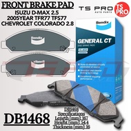 Isuzu D-Max 2.5 2005year TFR77 TFS77 Chevrolet Colorado 2.8 Bendix Genuine Front Disk Brake Pad Disc