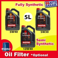Motul 8100 Xcess 5W40 / Xclean 5W30 Fully Synthetic  / 4100 TurboLight 10W40 Semi Synthetic Engine O