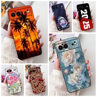 Google Pixel 6 Case Aesthetic Cute Cat Fashion Flowers Painted Back Cover Google GB7N6 G9S9B16 G9S9B