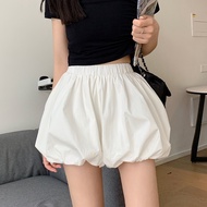Crush Fashion Korean Sweet Puffy Mini Skirt Women Elastic High Waist Bubble Skort Lightweight Casual