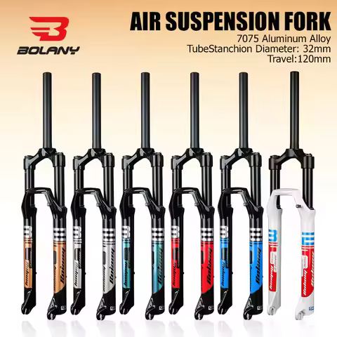 BOLANY 32mm Air Suspension Fork for MTB 26/27.5/29 Inch 120mm Travel 7075 Aluminum Alloy QR 9x100mm 