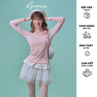 Remmus - Irene Top | Áo tay dài phối ren đính hoa cho nữ